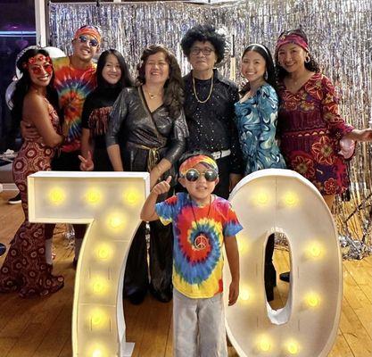 70s theme for 70th bday