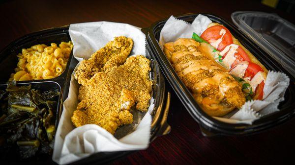 Catfish Dinner and Catfish Po'boy