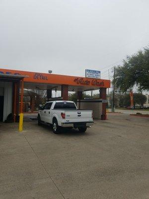 Car wash and auto repair place.