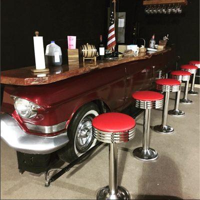 Cadillac car turned into a bar.