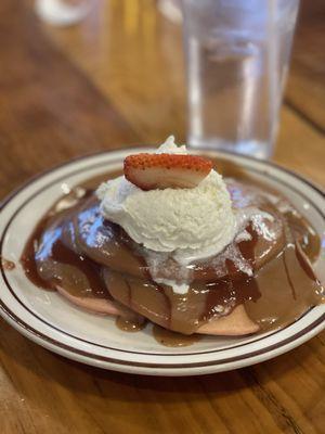 Strawberry Guava pancake. Not overly sweet! A must tru