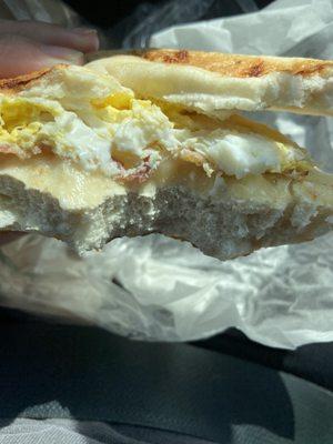 Where's my bacon??!! Not enough bacon on my $7 breakfast sandwich