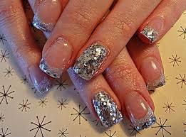 Glittery gel nails