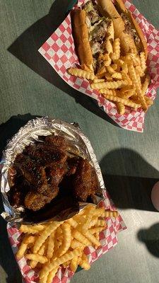 Original Philly Cheesesteak & Lemon Pepper BBQ Wings