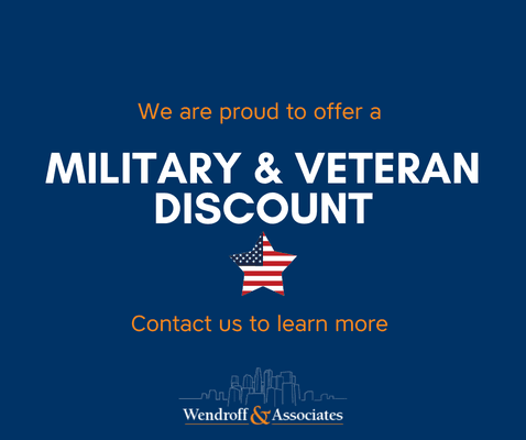 We offer a 10% discount to Veterans. Please contact us for more information.