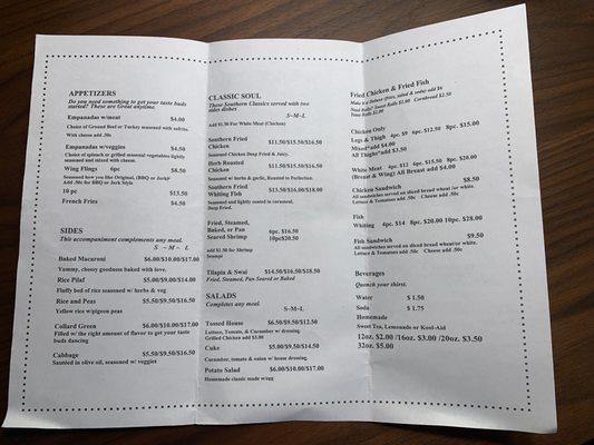 Menu (2023) with daily specials posted in restaurant