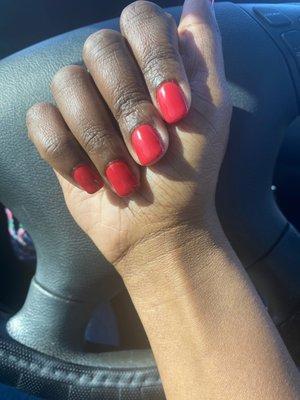 OPI gel color in Coca Cola Red