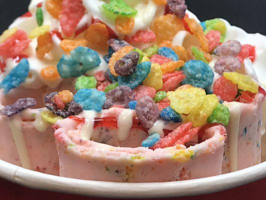 The Fruity Pebbles Rolled Ice Cream