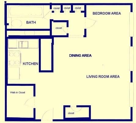 Layout of some studios (there is variation)