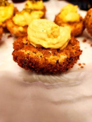 Deep fried deviled eggs