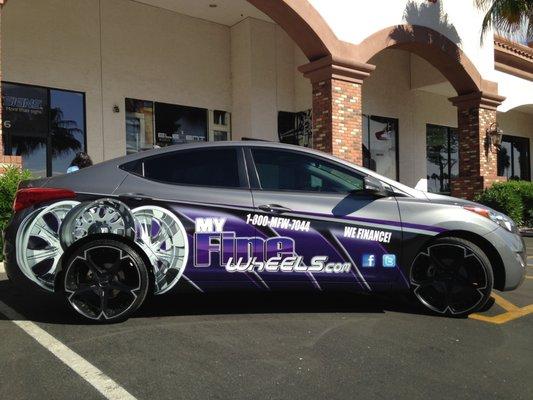 Car graphics we offer from Full wrap to Partials like this example.