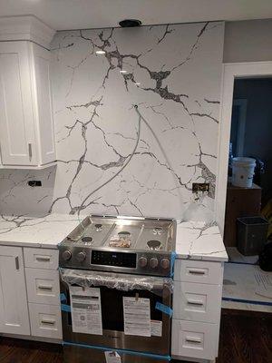 Calcatta Marble looking quartz Perfect Granite and Marble 708 692-0425