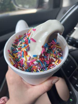 Medium Swirl with sprinkles. Only $4