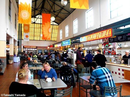 Miranda's Pupuseria, eatery for the Salvadoran foods. Dr. Takeshi Yamada & Seara (Coney Island sea rabbit). Jamaica Market Food Court.