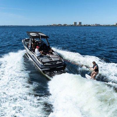 wake surfing on the manatee river