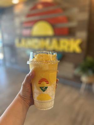 Mango sticky rice slushy