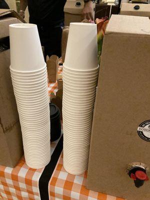 Cups and lids supplied for the catered party. 10/23/24