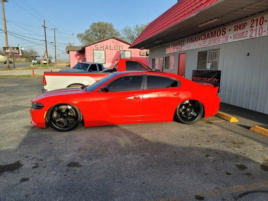 Ceramic all the way around on this Dodge Charger on a new set of demon wheels.