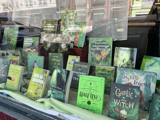 Great front window display for March!