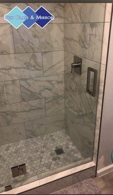 Nice Tile dark tint glass shower door