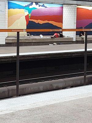 Homeless haven at North Avenue Station.