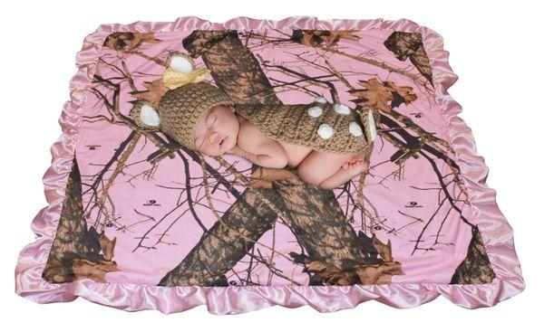 Mossy Oak BU Pink baby blanket - super soft!