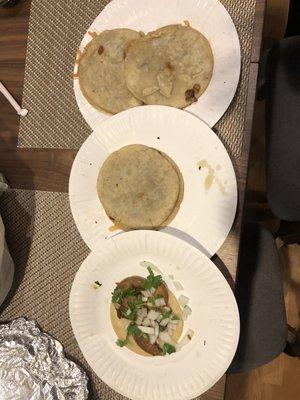 This is the 4 tacos they tried to dump on us. The cilantro and onion were added the second time we went back.