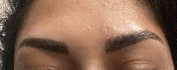 My eyebrows are uneven and nothing natural. the photos of your examples are fake