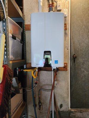 New tankless water heater installed