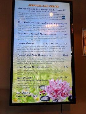 Massage Menu 2022