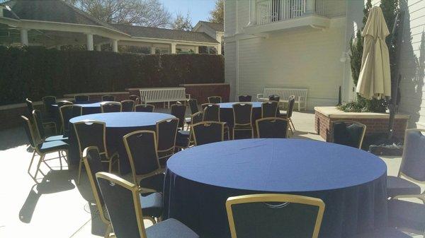 Outdoor patio dining space