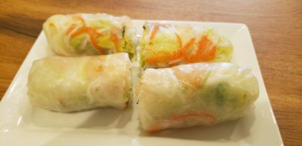 Pathetic looking shrimp spring rolls