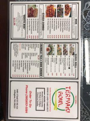 Menu front