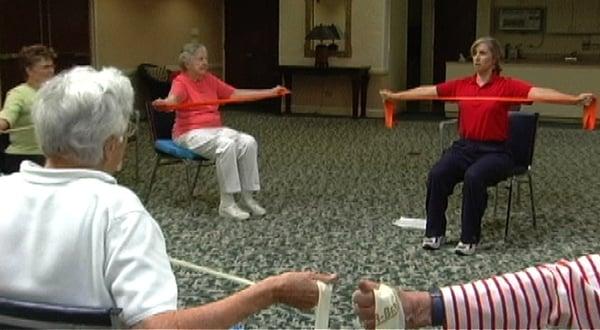 Women practicing the Total Control Program. Still from Women's Health Foundation video