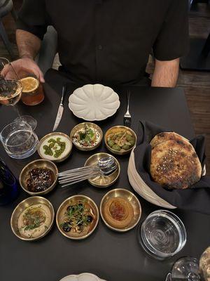 The Seven Salads with zatar flatbread