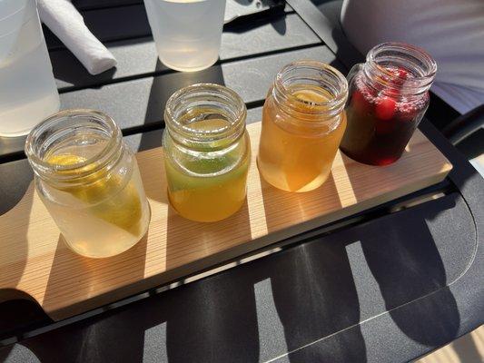 Sangria Flight (Lavender Lemonade, Coconut Mango, Just Peachy, Raspberry Pomegranate)