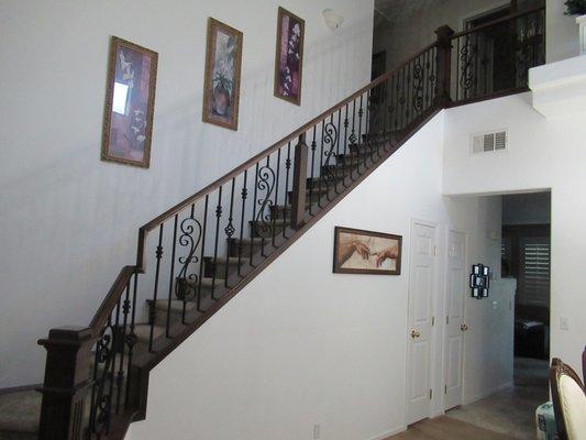 New Staircase banister with wrought irons