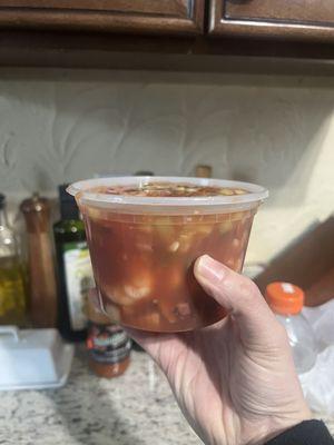 "Large" size shrimp cocktail