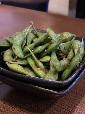 spicy garlic Edamame