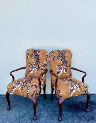 Upholstered Martha Washington chairs