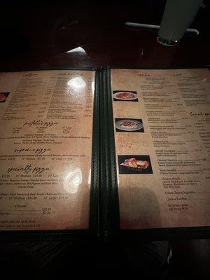 Menu has about 3 pages with a lot of selections