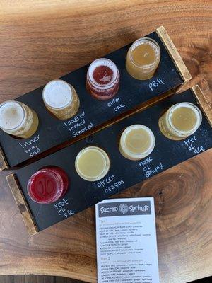 Sacred Springs Kombucha flights