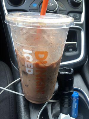 A mocha iced coffee