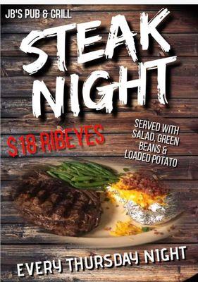 Thursdays steak night!