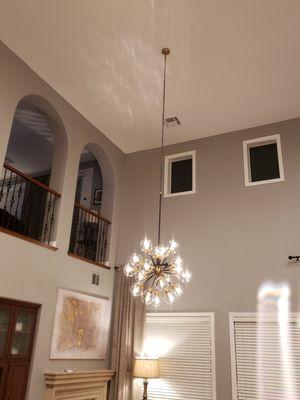 New chandalier install 20ft ceiling