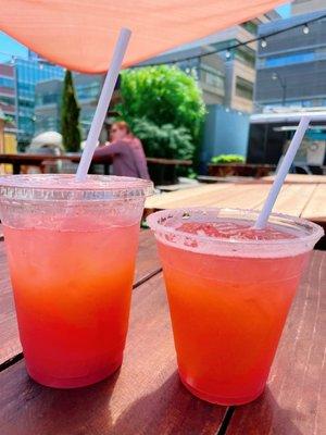 Strawberry + Ginger lemonade; Strawberry Margarita. Fun times!