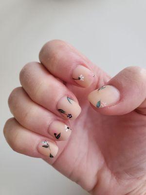 Nail art with matte topcoat.