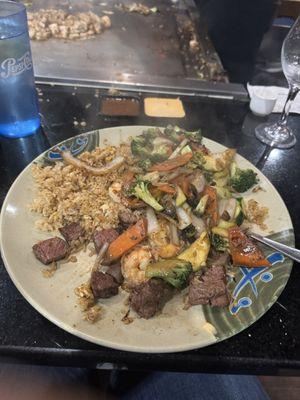 Steak and shrimp hibachi