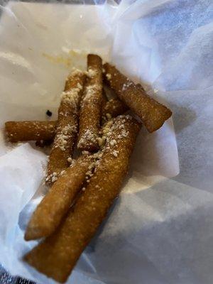 Fried funnel sticks.