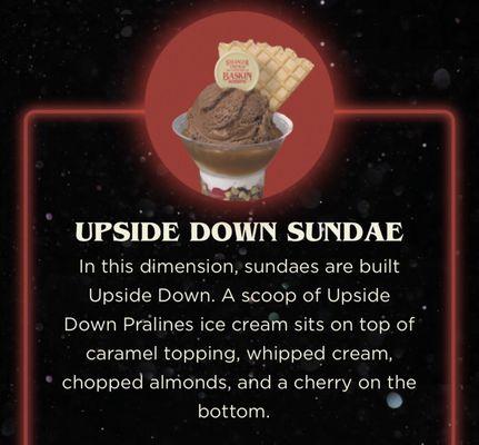 This sundae is in the upside down!